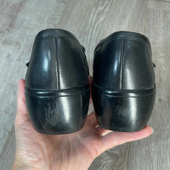 Clarks Black Leather Slip On Loafers Buckle Strap 8.5M - Picture 13 of 16